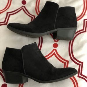 Black suede booties